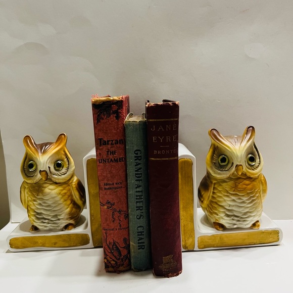 Lefton Ceramic Owl Bookends - Picture 6 of 8